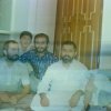 منزل مرحوم شهید حاج شیخ احمد کافی (ره) ؛ از سمت راست اولین نفر پدر همسر مرحوم کافی (ره) ؛ آيه الله سيد حسين موسوي خراساني ( شاهرودي ) (ره) - سال 1355